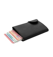 محفظة نسائية جلدية توفر حماية بتقنية RFID أسود