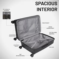 مجموعة حقائب سفر بعجلات أنيقة من البولي بروبيلين ل...