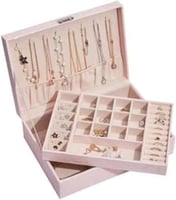 صندوق تخزين ومنظم لمجموعة المجوهرات متعدد الوظائف...