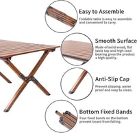 طاولة خشبية محمولة قابلة للطي مع حقيبة حمل من WDA،...