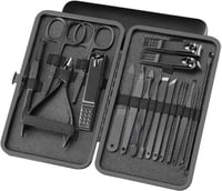 مجموعة قص الأظافر السوداء 24P مقص اظافر، مجموعة كا...