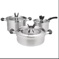 طقم أواني طهي من الفولاذ المقاوم للصدأ من WDA، 3 ق...