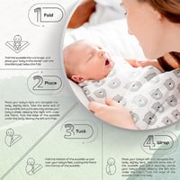 قماط من قطن الموسلين العضوي، بمقاس 120 × 120 (مجمو...