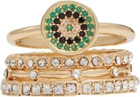 مجوهرات فيمينين بلون اخضر داكن بدون أحجار كريمة من...