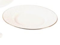 حامل كيك من البورسلين مكون من 3 قطع أبيض/ذهبي