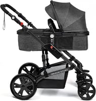 عربة اطفال 3 في 1 من تيكنوم لون رمادي - حزمة من قط...