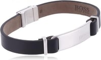 هوغو بوس سوار من الجلد والستانلس ستيل للرجال - 158...