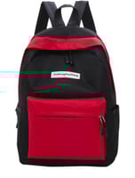 حقيبة ظهر بسحّاب للإغلاق أسود/أحمر