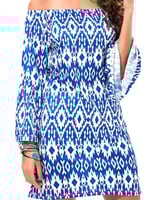 فستان شاطئ مزين بنقش بوهيمي مناسب للصيف متعدد الأل...