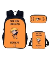 حقيبة ظهر للاطفال لشخصية ناروتو مكونة من 3 قطع