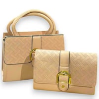 شنطة يد من الجلد الطبيعي للنساء مكونة من قطعتين ،...