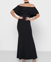 فستان بأكتاف مكشوفة وتفاصيل مكشكشة للنساء من ايلا...