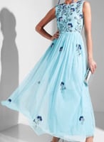 فستان صد مزين بلا أكمام من نمشي size-XL