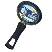 مقلاة غير لاصقة بمقبض مريح، لون أسود، مطلية بالرخا...