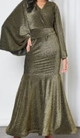 فستان بأكمام زيتوني للنساء من سيفي فور هانيا size-...