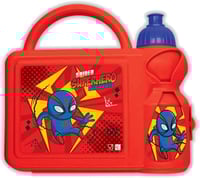 جيني لانش بوكس بلاستيك وزجاجة مياه للاطفال من سوبر...