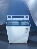 غسالة نصف اوتوماتيكية بحوضين بوزن 5 كجم من ماركة W...