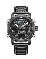 ساعة بعقارب/ رقمية مقاومة للماء طراز NF9160 للرجال...