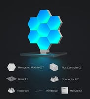 يعمل مصباح إضاءة هيكساغون من لايف سمارت عبر ابل هو...