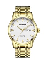 ساعة كرونوغراف بسوار فولاذي بتقويم ثلاثي العيون عل...