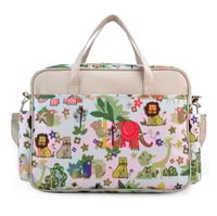 حقيبة حفاضات للسفر متعددة الوظائف بطبعة حيوانات مص...