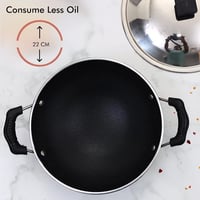 مقلاة عميقة بهيكل من الالمنيوم مع غطاء ستانلس ستيل...