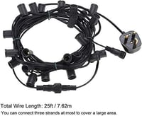 شريط اضاءة مع 25 مصباح ساطع للشرفة الحديقة والحديق...