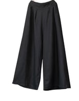 بنطالٌ فضفاض من القطن والكتان بقصة أرجل واسعة للنس...