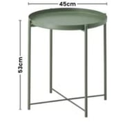 طاولة دائرية ستيل أخضر 53x45سم
