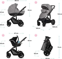 عربة اطفال برايم لايت 3 في 1 من كيندركرافت، لون رم...