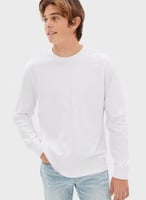 تيشيرت باكمام طويلة بفتحة رقبة مستديرة للرجال من ا...