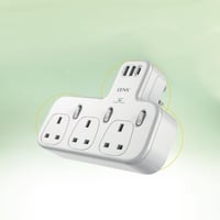 توصيله جداريه بـ3 منافذ ثلاثية ومنفذين USB ومنفذ P...