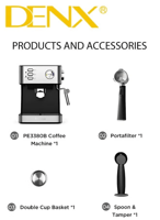 ماكينة صنع القهوة من DENX (الموديل DX2093) قوة 850...