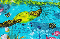 مسبح ثلاثي الأبعاد "مغامرة تحت البحر"2.62 م × 1.75...