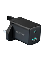 شاحن جداري راف باور 20 واط بمنفذ تايب سي ومنفذ يو...