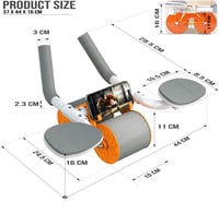 عجلة تمارين البطن مع ارتداد تلقائي ودعم للكوع مزود...