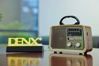 راديو دينكس HI-FI بثلاث قنوات FM - AM - SW ذهبي/بن...