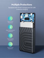 بطارية R راف باور بسعة 10000ملي امبير + كيبل لايتن...