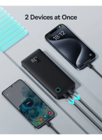 - بطارية متنقلة بسعة 10,000ملي امبير بقوة 15 واط