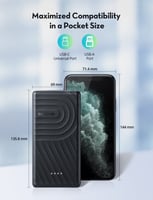 بطارية R راف باور بسعة 10000ملي امبير + كيبل لايتن...