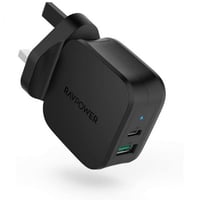 شاحن جداري راف باور 20 واط بمنفذ تايب سي ومنفذ يو...