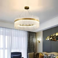 إضاءة ثريا دائري زجاجي