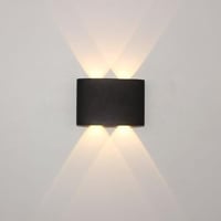 أبليك جداري أسود بإضاءة ليد مزدوجة بتصميم مودرن لل...