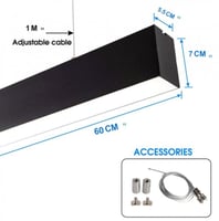 اضاءة خطية لينير أسود 60 سم