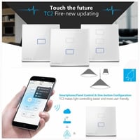 مفتاح إنارة ذكي مفرد باللمس لون ابيض