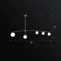 اضاءة مودرن ذهبي خماسي