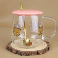 كوب الدب بغطاء مع ملعقة 530مل