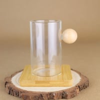 كوب زحاجي بمسكة خشبية 150 مل