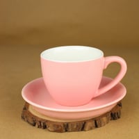 كوب قهوة مع صحن وردي 150 مل