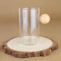 كوب زحاجي بمسكة خشبية 150 مل